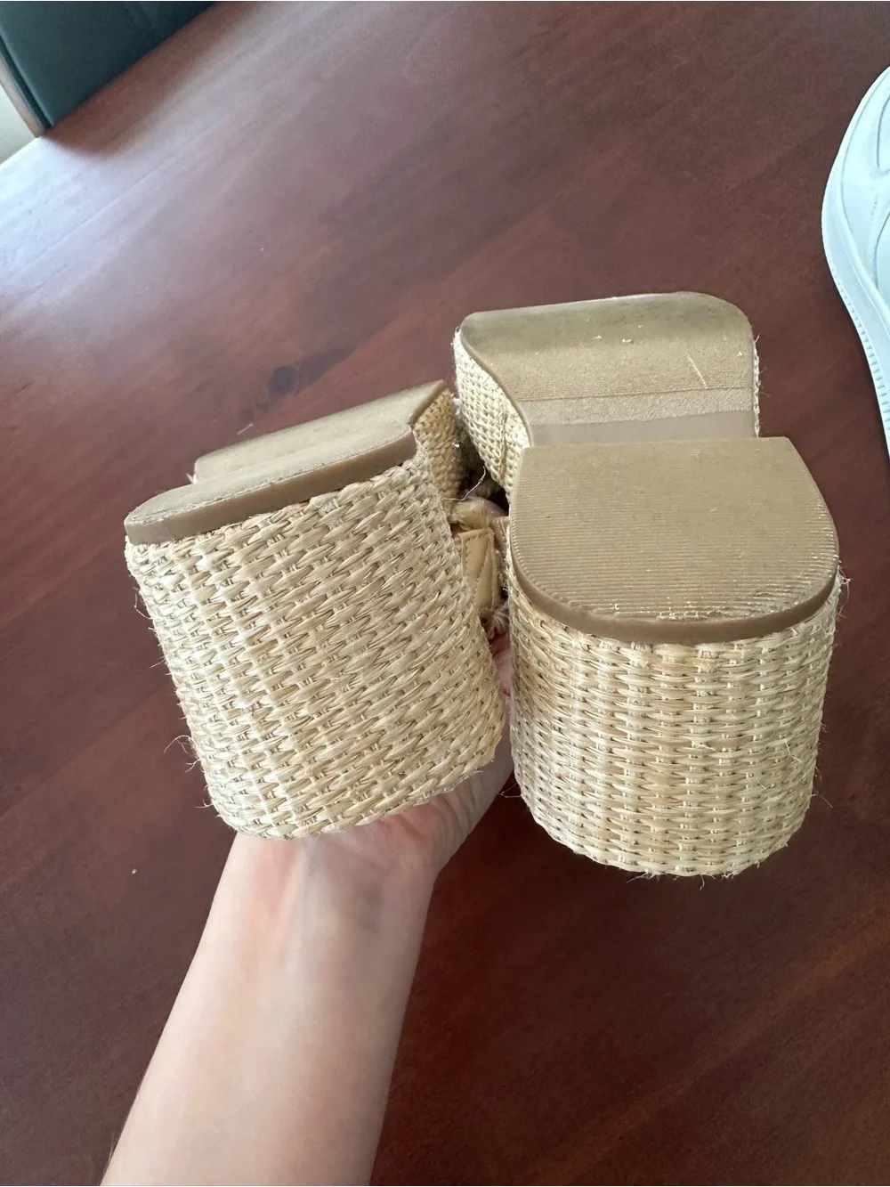 Universal Thread Braided Fringe Slide Sandals in Beige